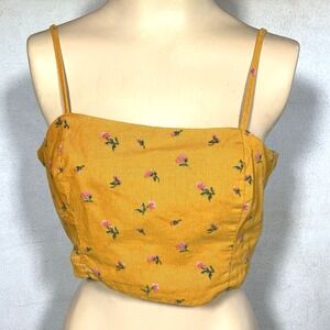 American Eagle‎ Womens Cropped Tank Top M Y2K Summer Beachy Baselayer Coquette